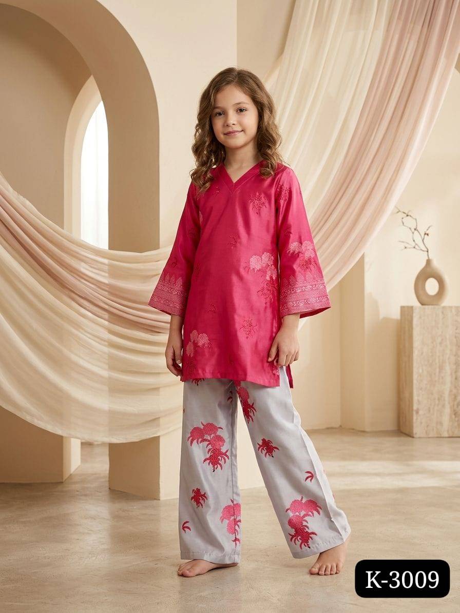  Pink Hitlist  by Kaamiri Series Beautiful Festive Suits Colourful  Premium Mal Satin kids collection At Wholesale Price